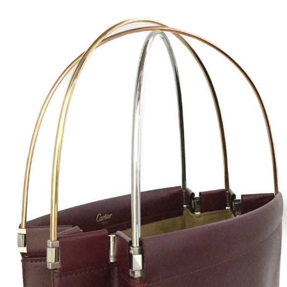 Authentic Cartier Trinity Leather Hand Bag Bordeaux - Picture 12 of 16